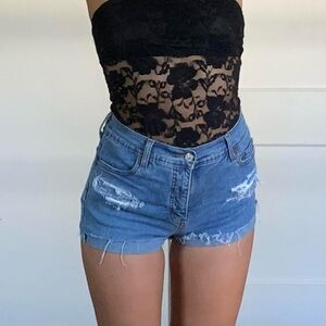 Levi’s cut off blue denim shorts
